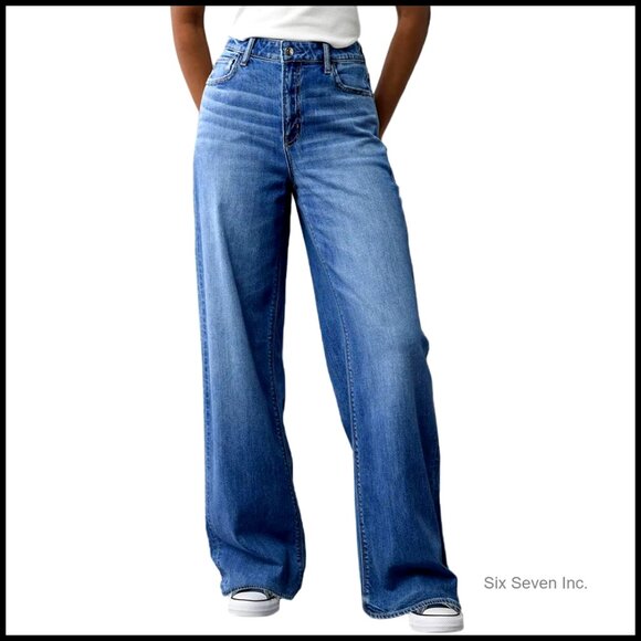 Wide Leg High Waisted Jeans Baggy Loose Stretchy Denim Pants Y2K Chic